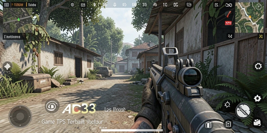Tampilan gameplay ABC33 menunjukkan aksi pertempuran yang intens dan grafis menawan.