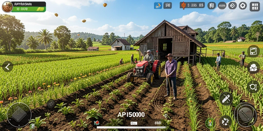 Tampilan gameplay <strong>API5000</strong> dengan aktivitas pertanian yang menyenangkan.