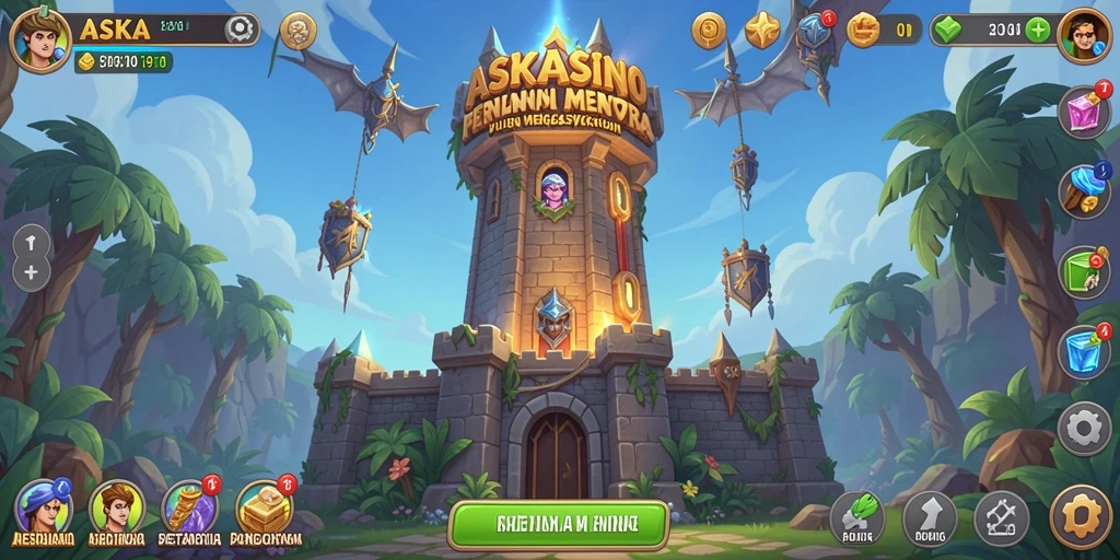 Screenshot dari gameplay menara tower yang intens di ASKASINO.
