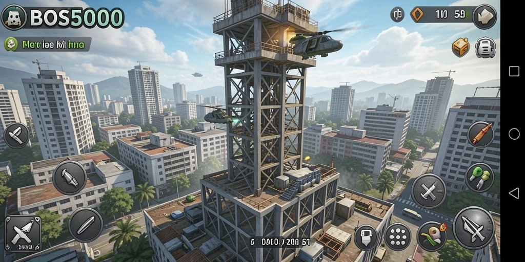 Gameplay BOS5000 yang mendebarkan dalam Tower Defense.