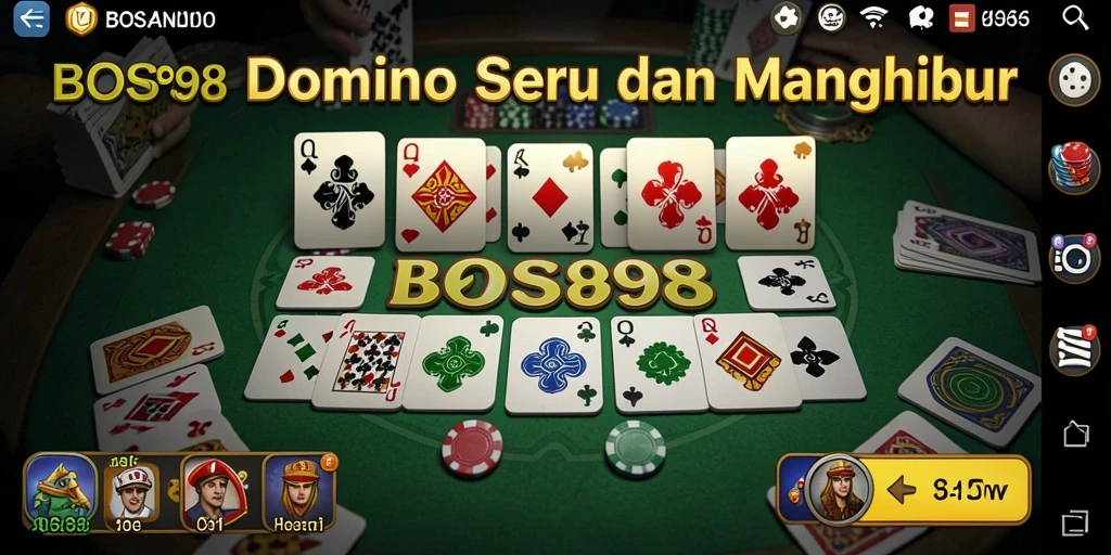 Tampilan gameplay seru dalam aplikasi Domino BOS898.