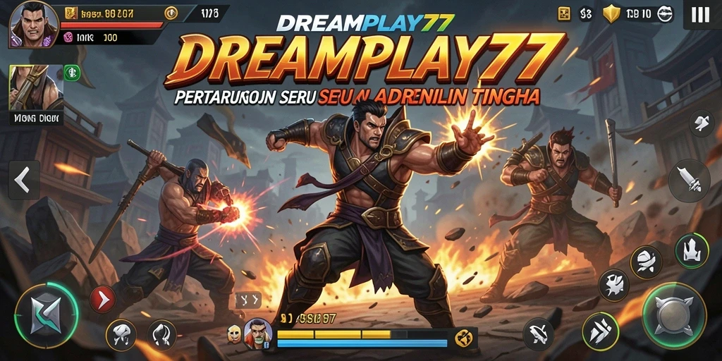 Tangkapan layar utama menunjukkan aksi mendebarkan dalam DREAMPLAY77.