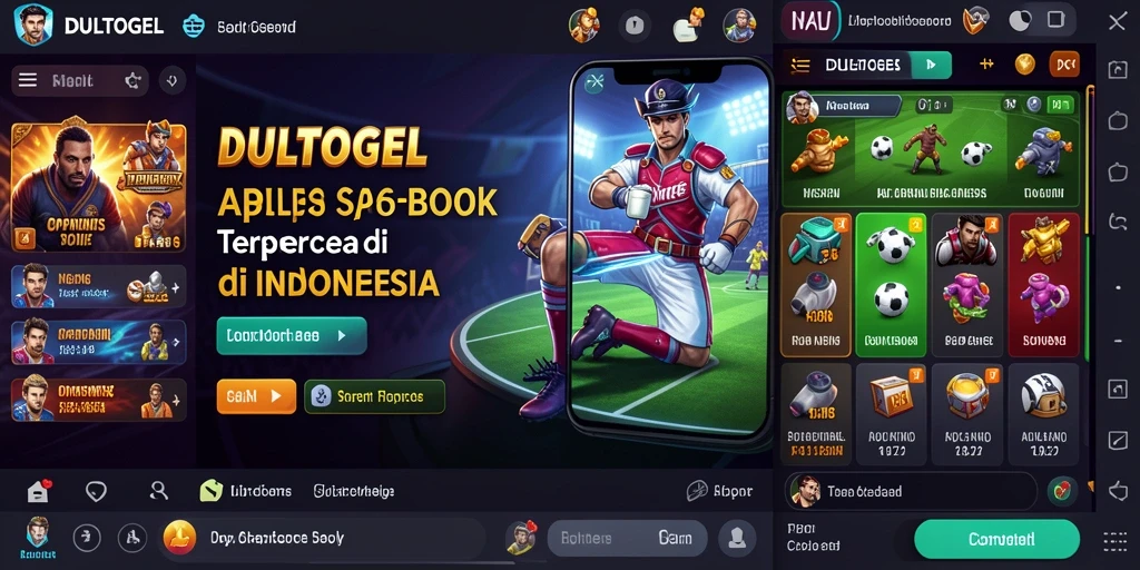 Screenshot DULTOGEL menampilkan antarmuka taruhan olahraga yang menarik.