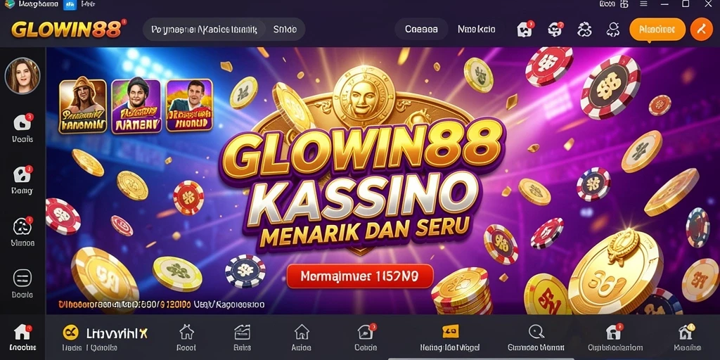 Tampilan gameplay GLOWIN88 dengan grafis yang menakjubkan dalam permainan Kasino.