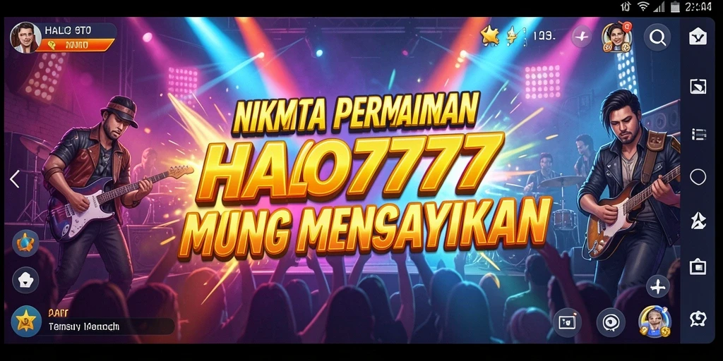 Tangkapan layar HALO777 menampilkan gameplay seru dengan lagu-lagu yang menarik.
