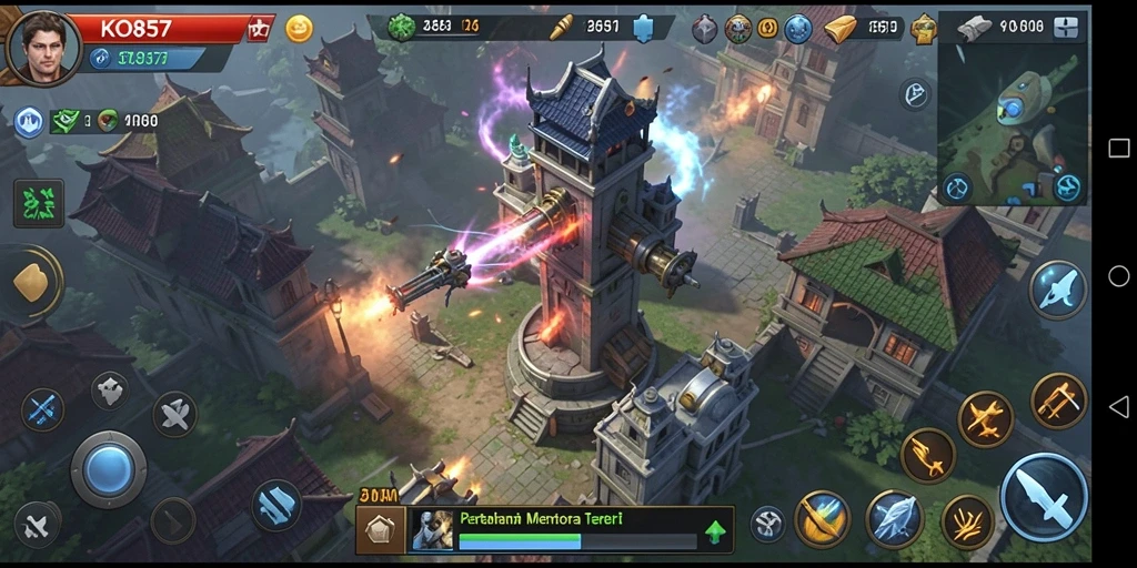 Tangkapan layar menunjukkan aksi mendebarkan dalam game Tower Defense.