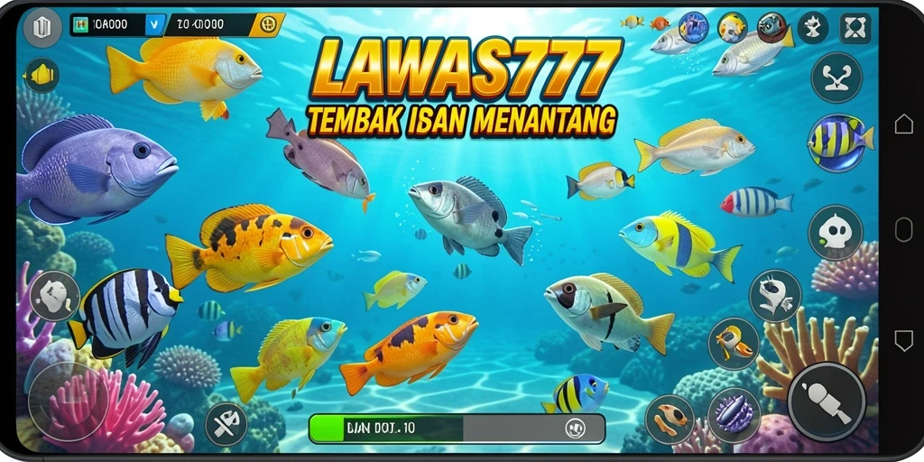 Tampilan menarik dari gameplay Tembak Ikan LAWAS777.