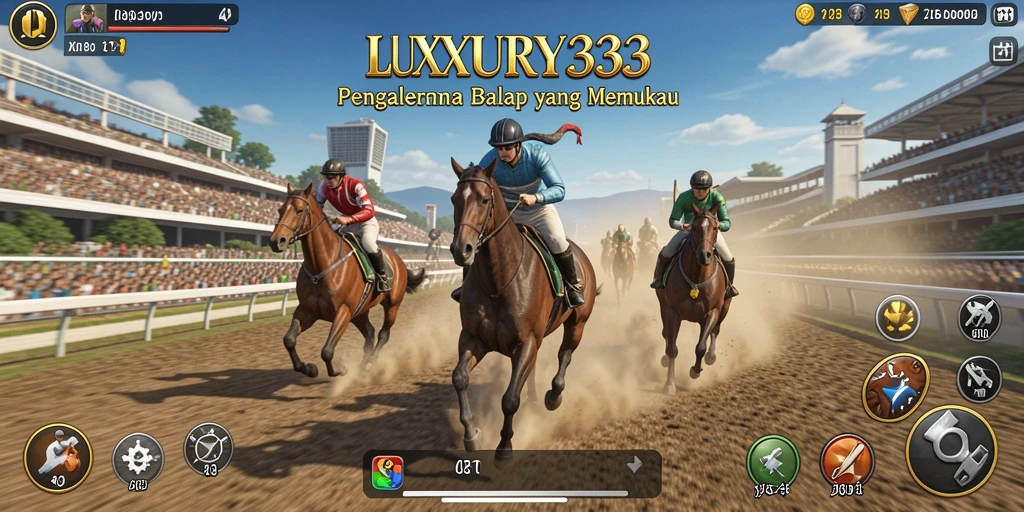 Tampilan gameplay LUXURY333 yang mendebarkan saat balapan.
