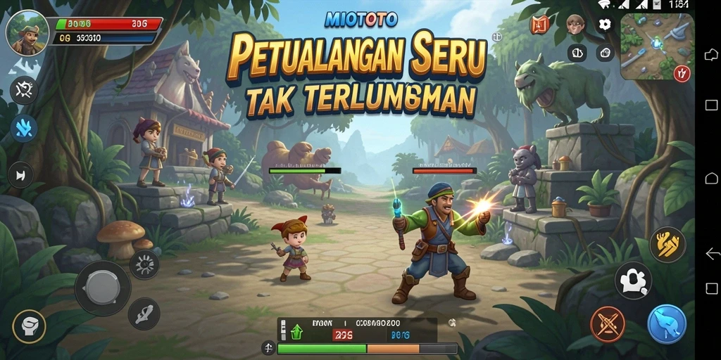 Gambar menampilkan momen mendebarkan dalam gameplay MIOTOTO.