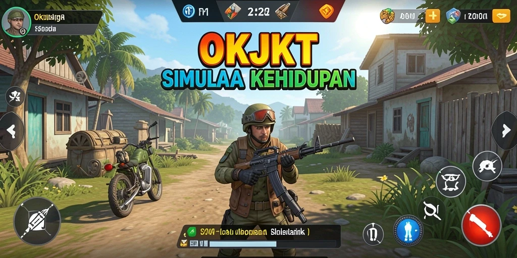 Tampilan gameplay dari OKJKT yang kaya akan interaksi sosial.