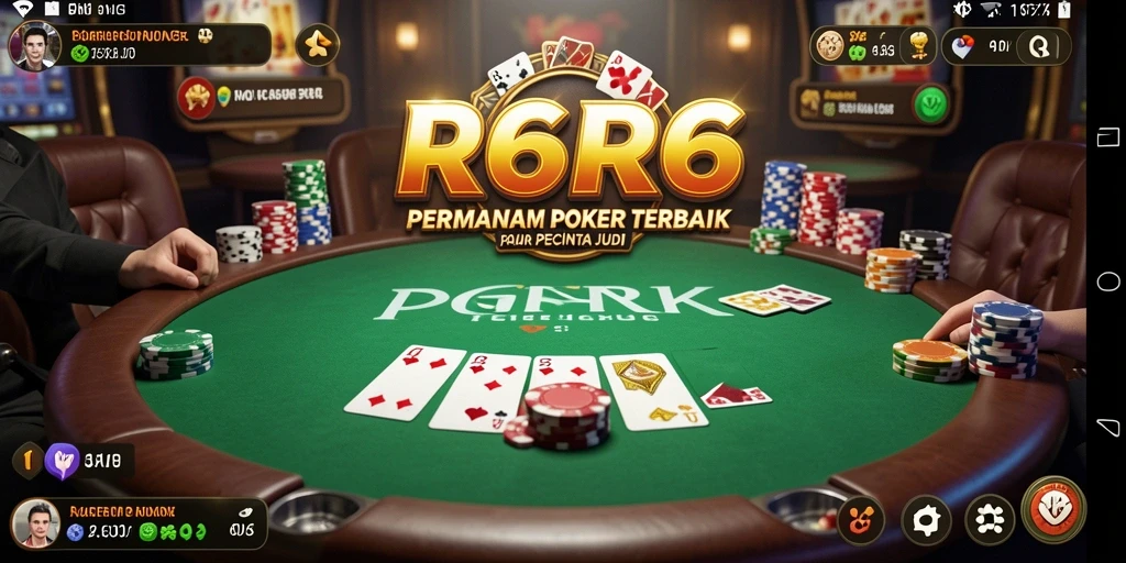 Tampilan antarmuka permainan Poker yang menarik di R6R6.