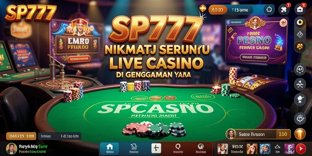 Screenshot gameplay SP777 menampilkan dealer profesional yang berinteraksi dengan pemain.