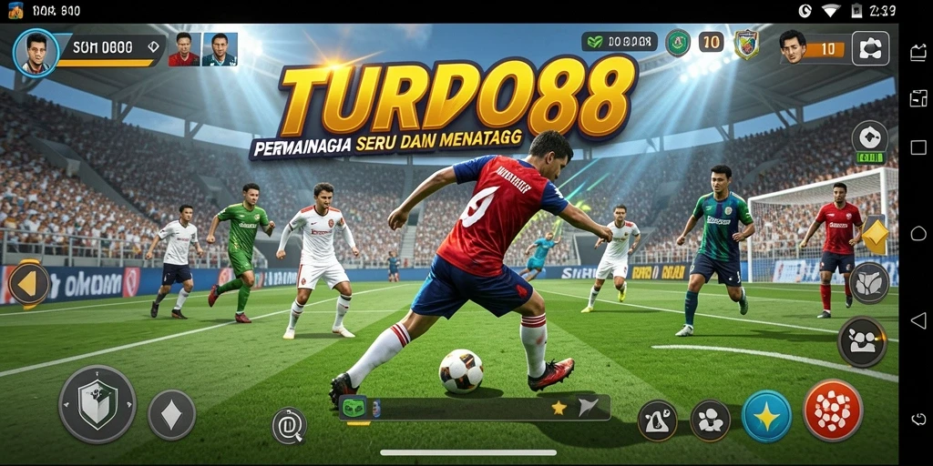 Screenshot utama TURBO88 menampilkan aksi seru dalam gameplay olahraga.