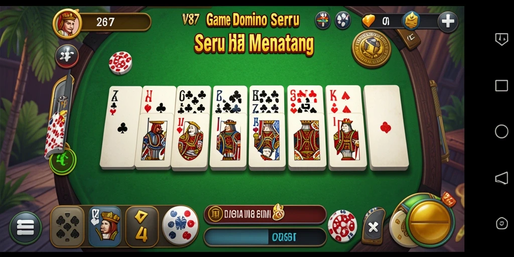 Menampilkan gameplay seru permainan Domino V87.